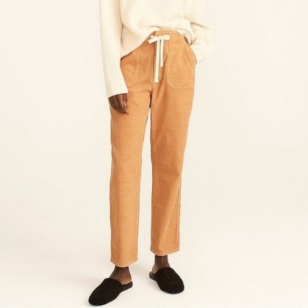 J. Crew Women’s Tie Waist Camp High Rise Corduroy Straight leg Pants